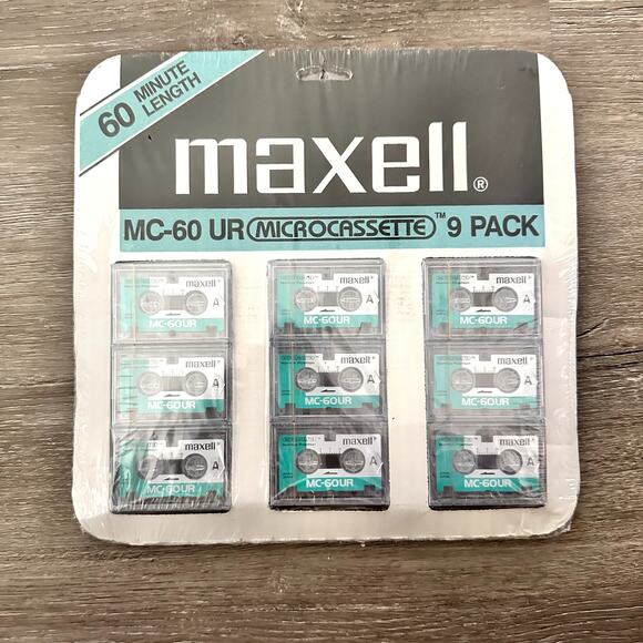 Microcassettes -- Maxell MC-60 UR (9Pack) 60 Minutes Each NEW - Picture 1 of 2